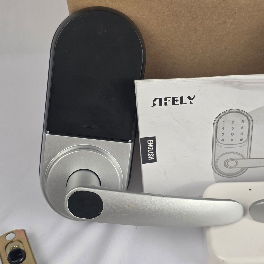 Sifely X Smart Lock Fingerprint Keyless Entry Door Handle Silver USED, WORKS - Picture 5 of 16